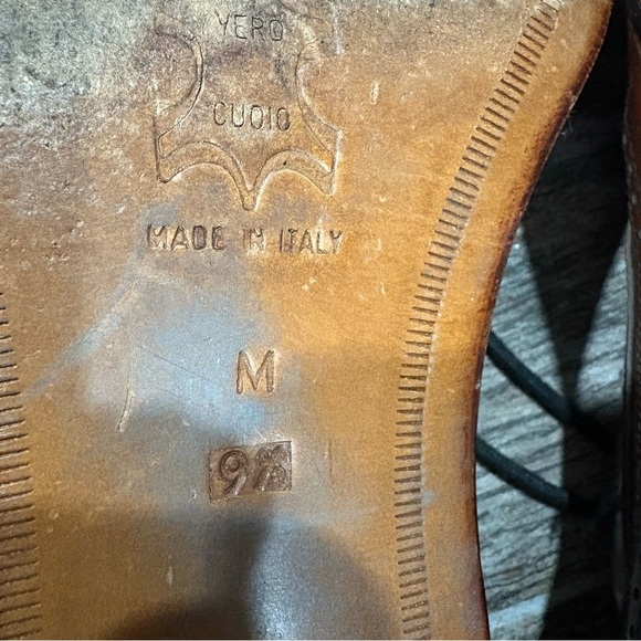 STEEPLE GATE Mens Leather Brown Wingtip Dress Shoes Sz 9.5 Preppy Academia Italy - Picture 10 of 11